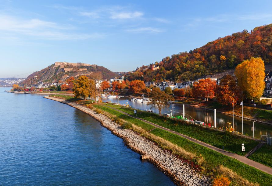 Hoch über dem Rhein thront die Festung Ehrenbreitstein – ein Ort voller Geschichte.