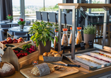 Starten Sie genussvoll in den Tag – mit einer großen Auswahl am Buffet.