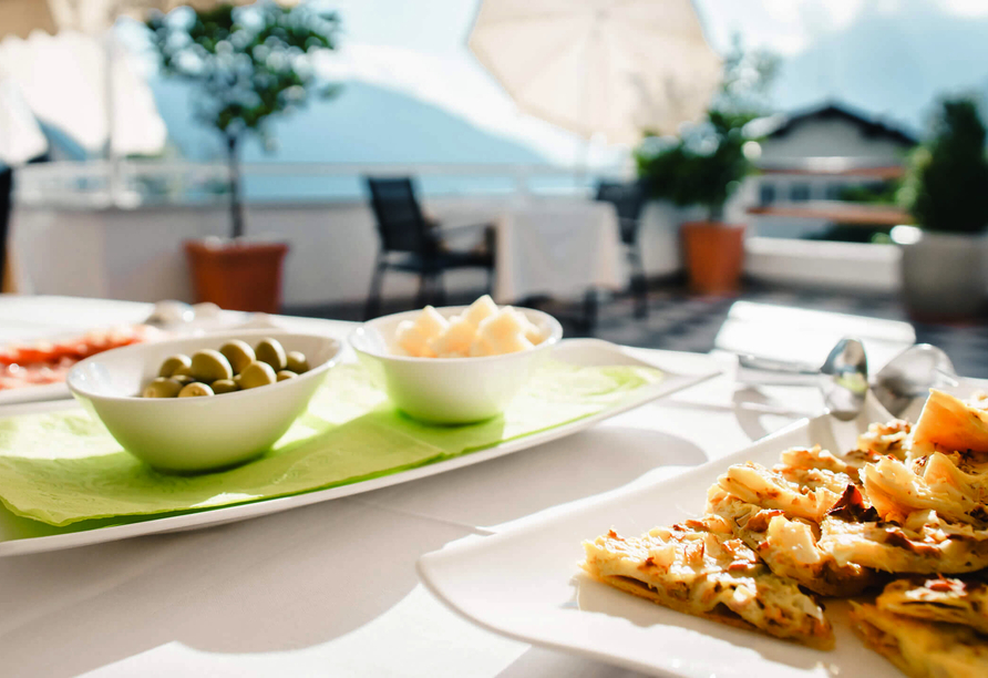 Das liebevolle Olivekonzept Ihres Hotels umfasst u. a. feinste Kulinarik rund um die Olive.