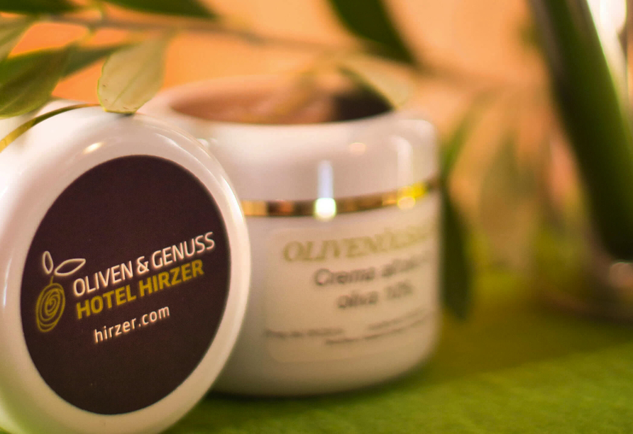 Im Hotel bekommen Sie alles, was die Olive zu bieten hat: Olivenöl, Kosmetik und vieles mehr.