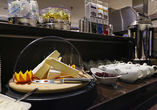 Das Frühstücksbuffet bietet etwas für jeden Geschmack.