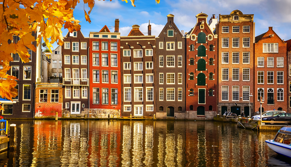 Besuchen Sie Amsterdam im goldenen Herbst.