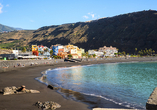 Sonnenverwöhnter Lavastrand und türkisblaues Meer erwartet Sie in Tazacorte an der Westküste.