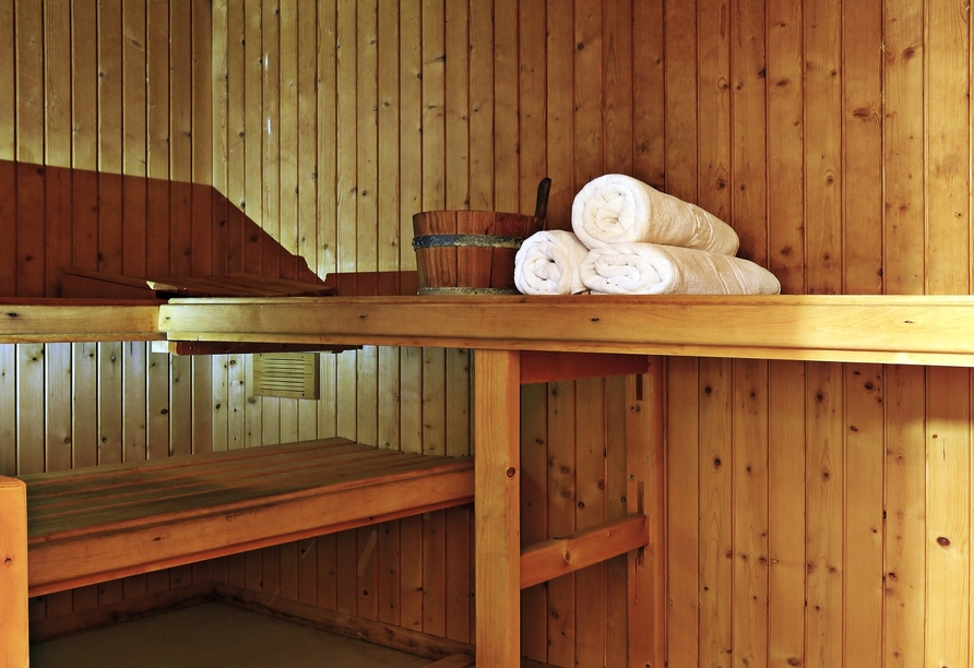 Ein Ort der Ruhe: Die Sauna lädt zum Entspannen ein.