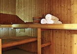 Ein Ort der Ruhe: Die Sauna lädt zum Entspannen ein.