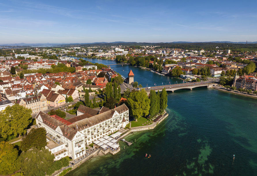 Blick über Konstanz am Bodensee