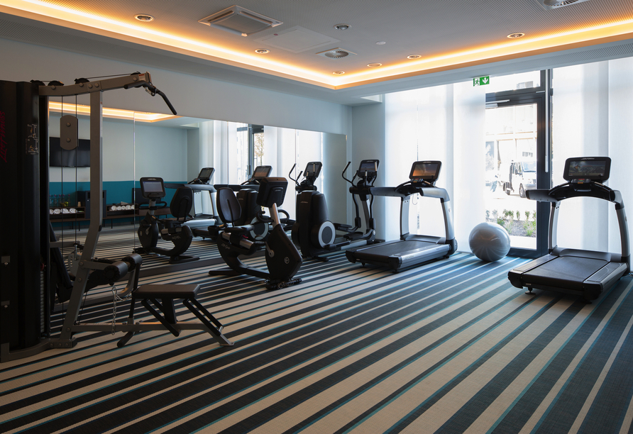 Aktiv bleiben – auch unterwegs: Der hoteleigene Fitnessraum macht’s möglich.