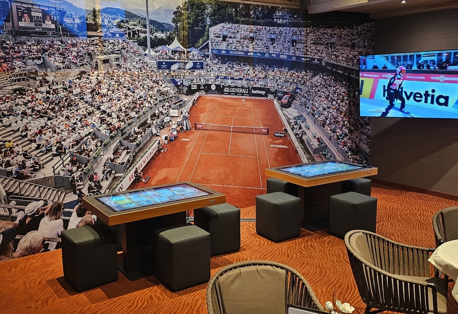 Analoge und digitale Spiele für Groß und Klein erwarten Sie in der neuen Match-Lounge.