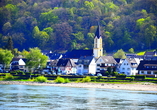 Osterspai am Rhein mit seinen schmucken Fachwerkhäusern