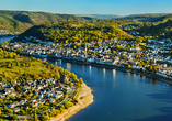 Ein Anblick, der bleibt: Die große Rheinschleife bei Boppard zeigt den Rhein in seiner schönsten Form.