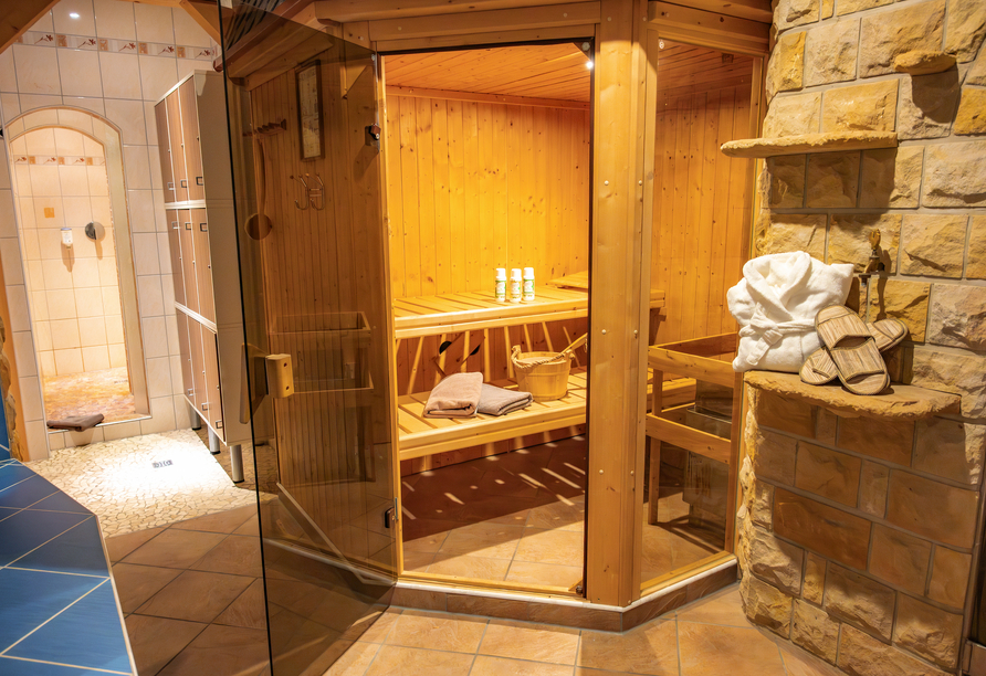 Die Sauna des AaRa Hotels Radeberg lädt zum Entspannen ein.