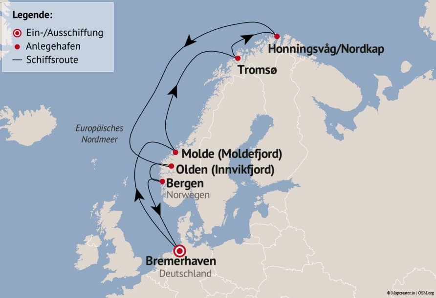 Ihre Reiseroute