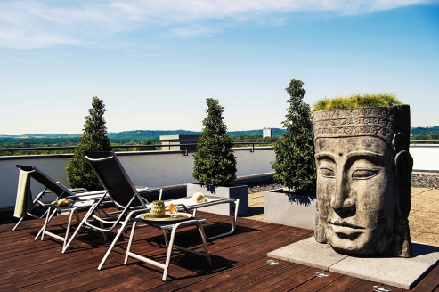 Genießen Sie Ihren Urlaub auf der herrlichen Dachterrasse.