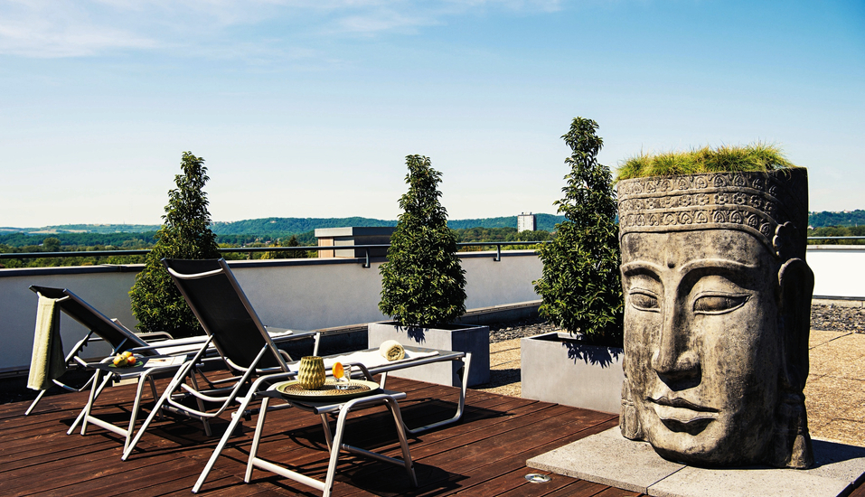 Genießen Sie Ihren Urlaub auf der herrlichen Dachterrasse.