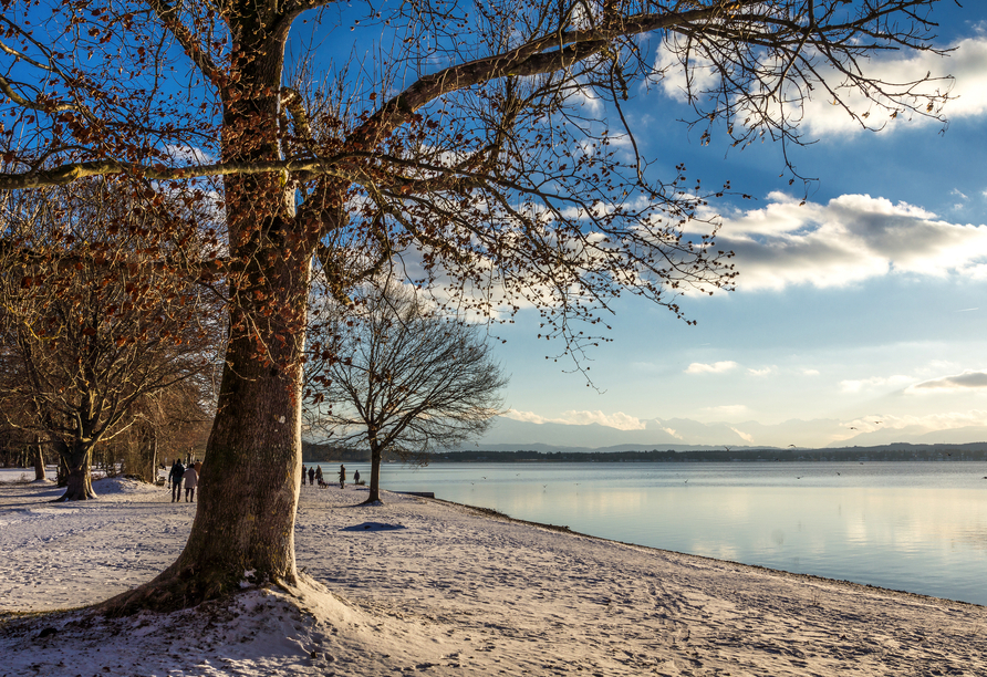 Freuen Sie sich auf den winterlichen Starnberger See.