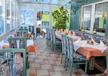 Lassen Sie sich im Restaurant kulinarisch verwöhnen.
