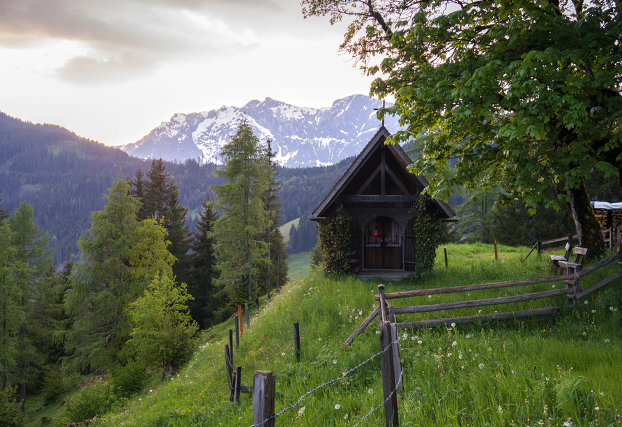 Tolles Fotomotiv: Die Hubertuskapelle in St. Veit.
