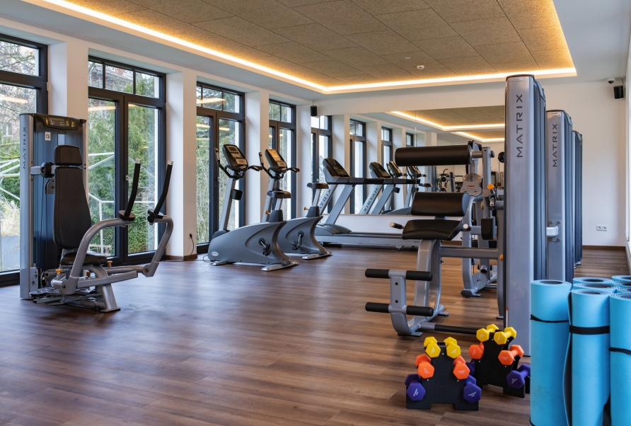 Im Fitnessraum können Sie sich nach Belieben auspowern!