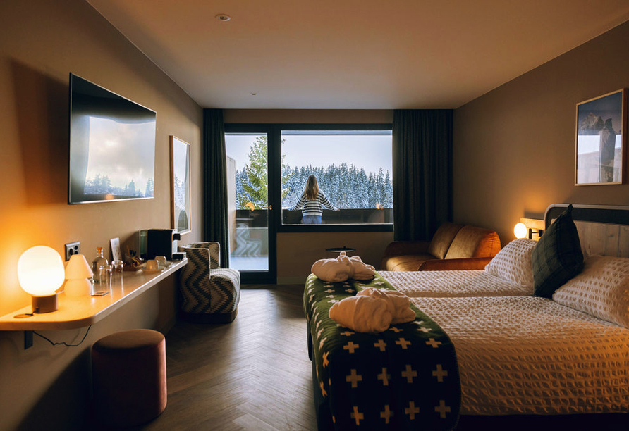 Beispiel Doppelzimmer Comfy Double mit Bergblick