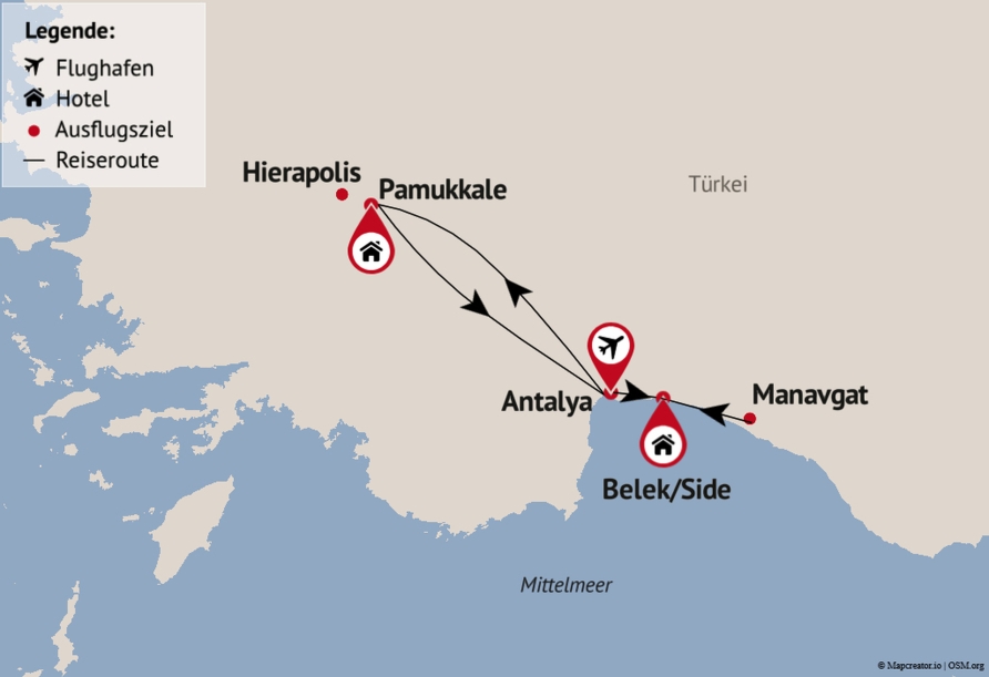 Reisezielkarte