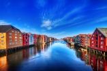 Bunte Häuser in Trondheim – was für ein Motiv.