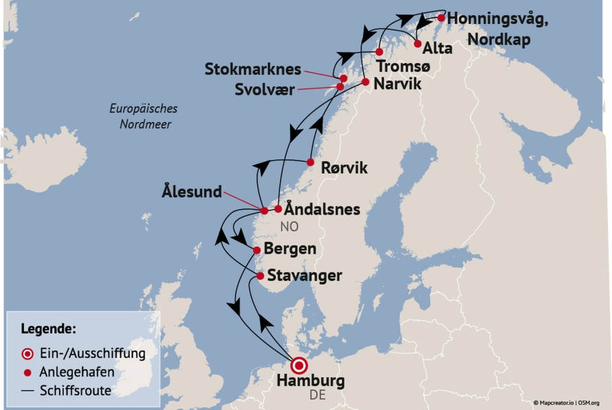 Ihre Reiseroute