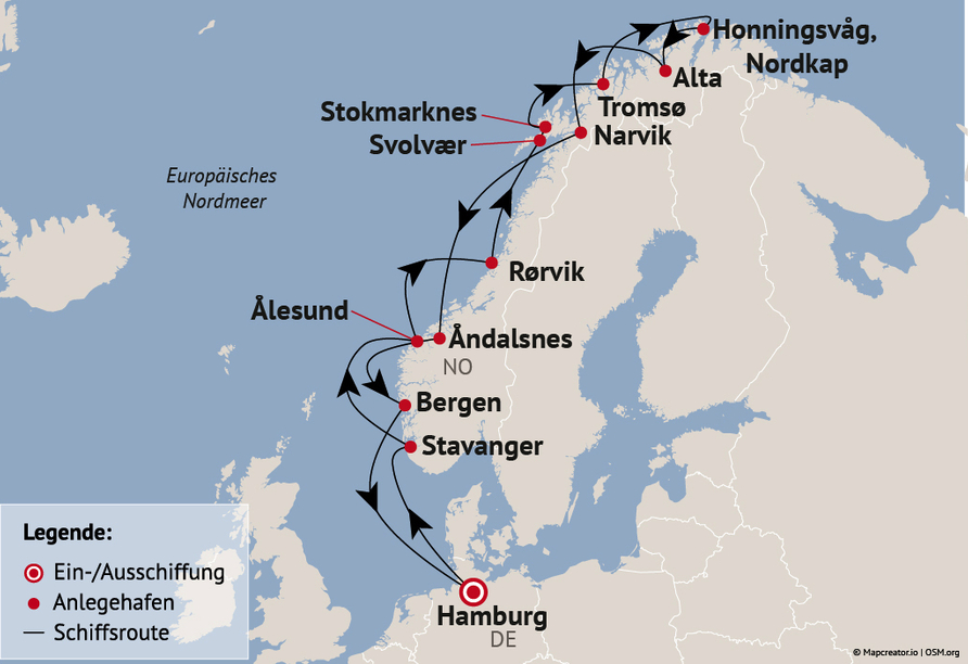 Ihre Reiseroute