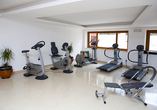 Im Fitnessraum können Sie sich auspowern.