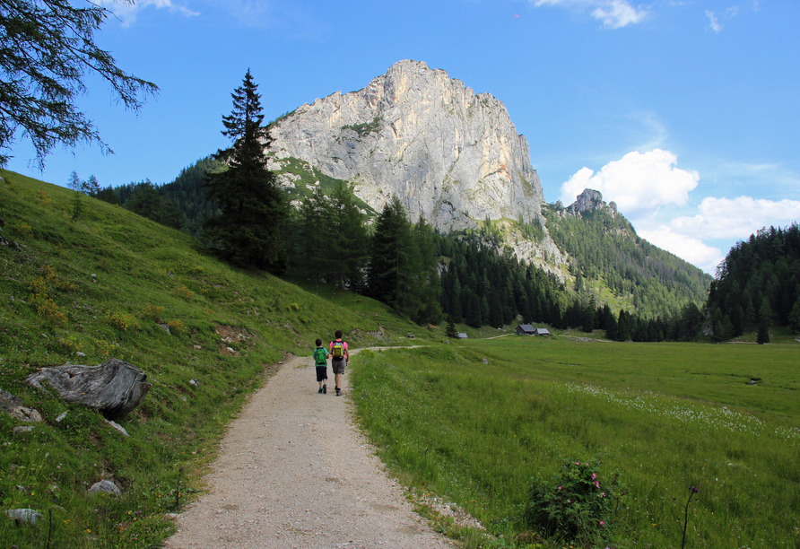 Fahren Sie mit der höchstgelegenen Standseilbahn Österreichs auf die Wurzeralm und genießen Sie die Natur.