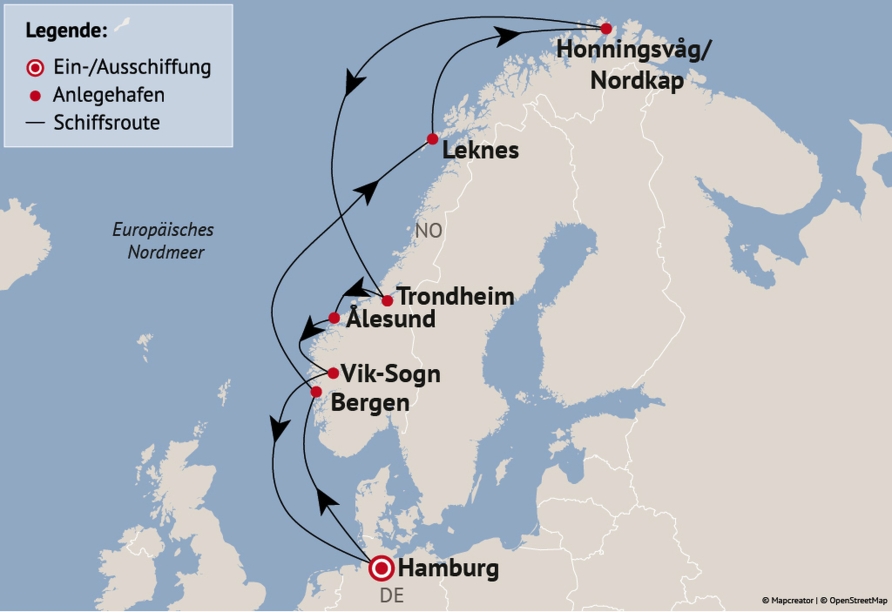 Ihre Reiseroute am 19.06.2026