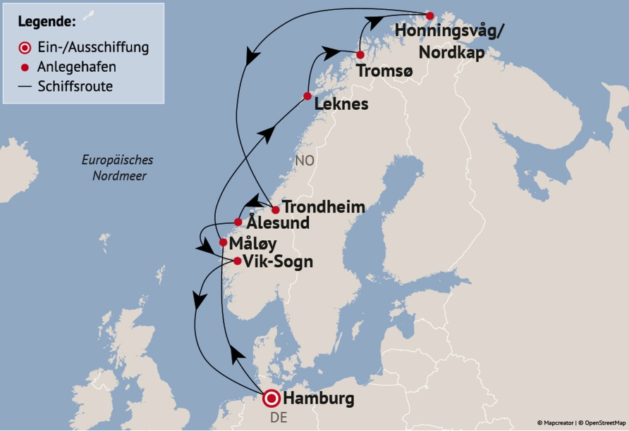 Ihre Reiseroute am 22.07.2026