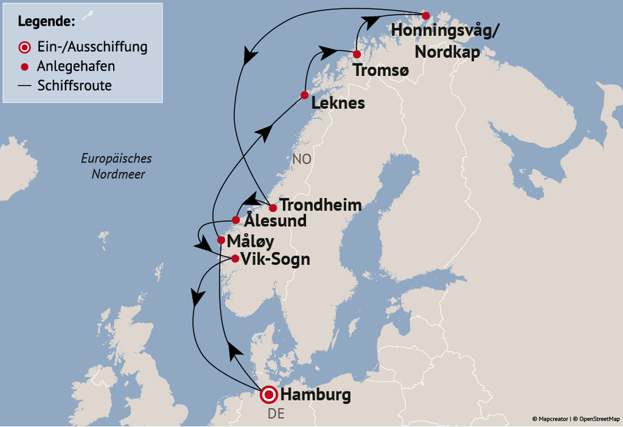 Ihre Reiseroute am 22.07.2026