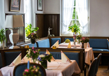 Lassen Sie sich im Restaurant kulinarisch verwöhnen.