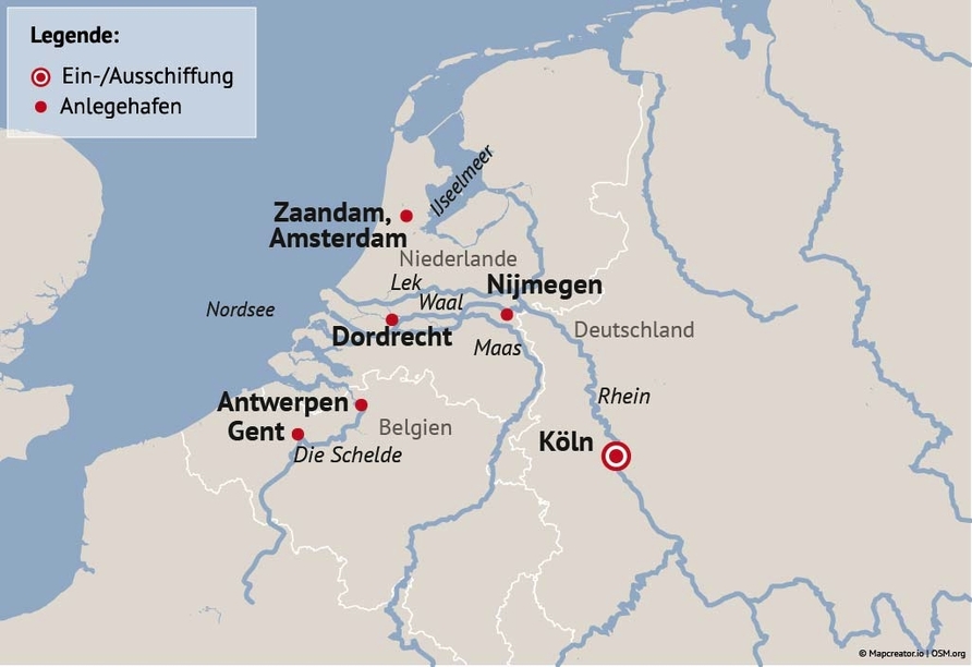 Ihre Reiseroute an den Reiseterminen 23.06., 03.09., 21.09. und 08.10.25
