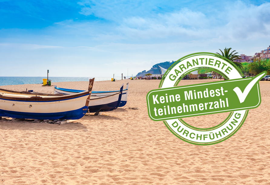 Urlaub wie aus dem Bilderbuch! Calella erwartet Sie mit Sonne, Strand und Meer.