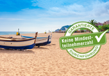Urlaub wie aus dem Bilderbuch! Calella erwartet Sie mit Sonne, Strand und Meer.