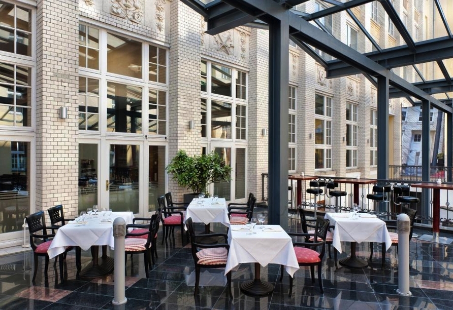 Terrasse des Hotels Wyndham Garden Berlin Mitte