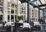 Terrasse des Hotels Wyndham Garden Berlin Mitte