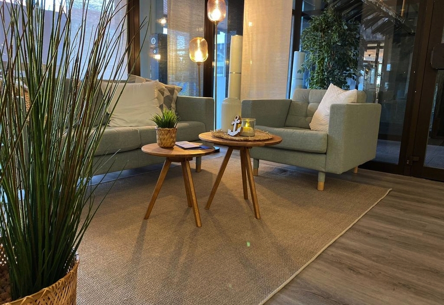 Machen Sie es sich in der Lobby bequem.