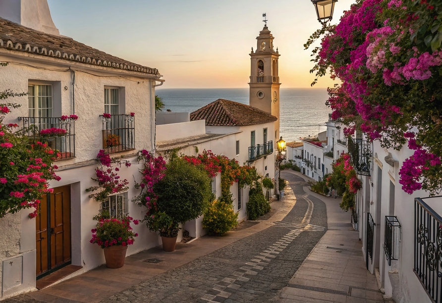 Wenn die Altstadt in goldenes Licht getaucht wird, entfaltet Estepona seinen ganz besonderen Zauber.