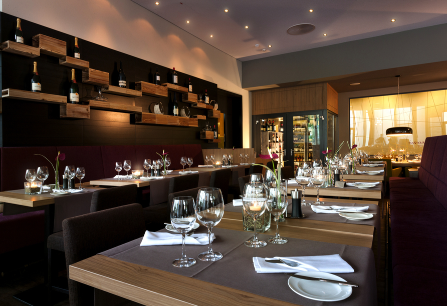 Das Restaurant wird Sie mit Köstlichkeiten verwöhnen.
