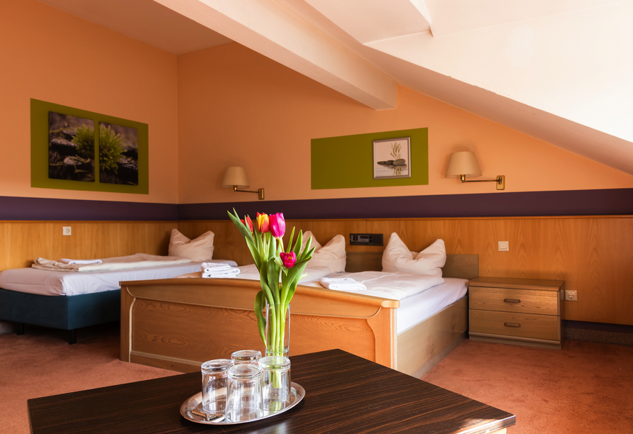 Beispiel eines Doppelzimmers mit Zustellbett