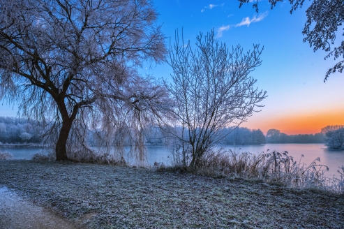 Die winterliche Landschaft an der Elbtalaue versprüht eine magische Atmosphäre.