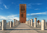 Freuen Sie sich auf einen Besuch des imposanten Hassan-Turms in Rabat.
