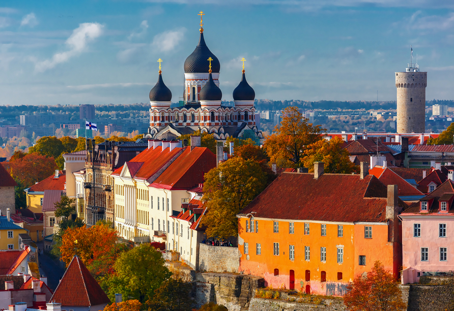 Blick über die Altstadt von Tallinn mit der Alexander-Newski-Kathedrale.