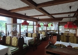 Lassen Sie sich im Restaurant mit Köstlichkeiten verwöhnen.