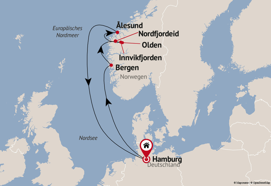 Ihre Reiseroute