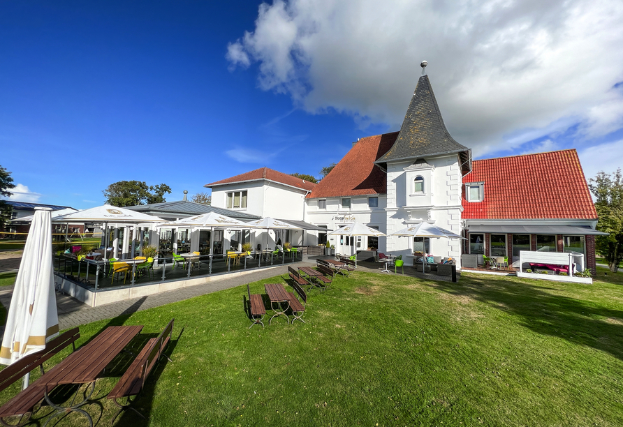Außenansicht des Hotels Bloemfontein auf Borkum
