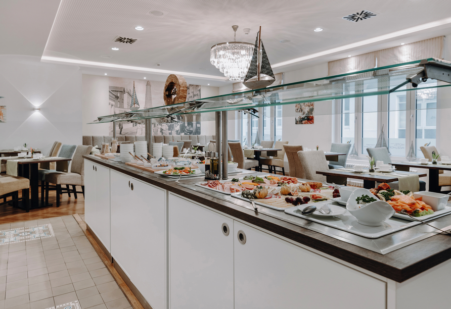 In allen Hotels erwartet Sie ein reichhaltiges Frühstück wie hier im Inselhof Borkum.