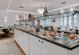 In allen Hotels erwartet Sie ein reichhaltiges Frühstück wie hier im Inselhof Borkum.